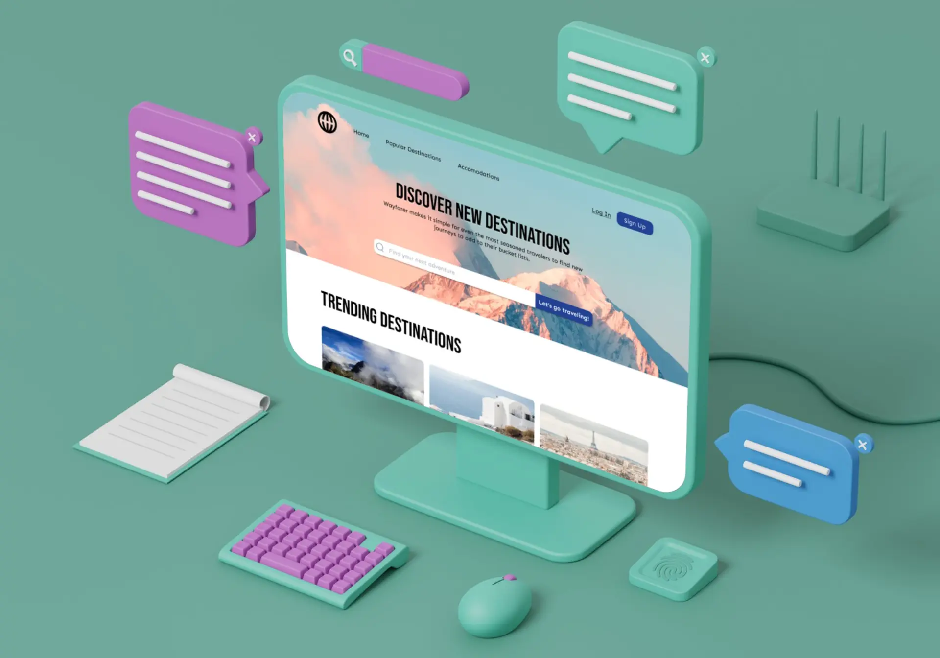 Wayfarer | Travel App Concept cover